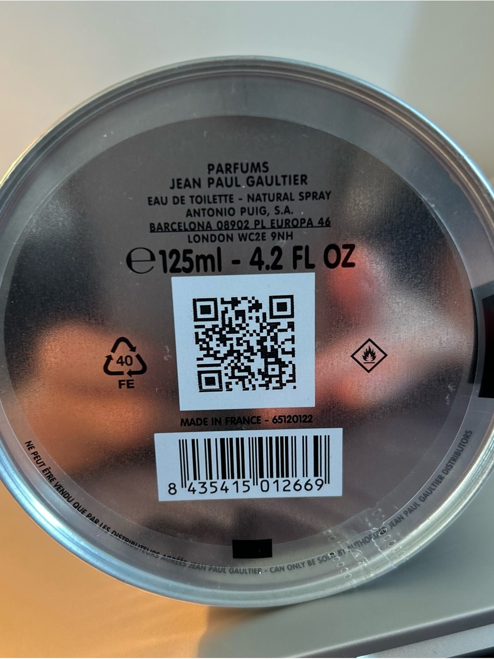 Jean Paul Gaultier Metal Tin with Blue/Teal Reflections - Picture 3 of 4